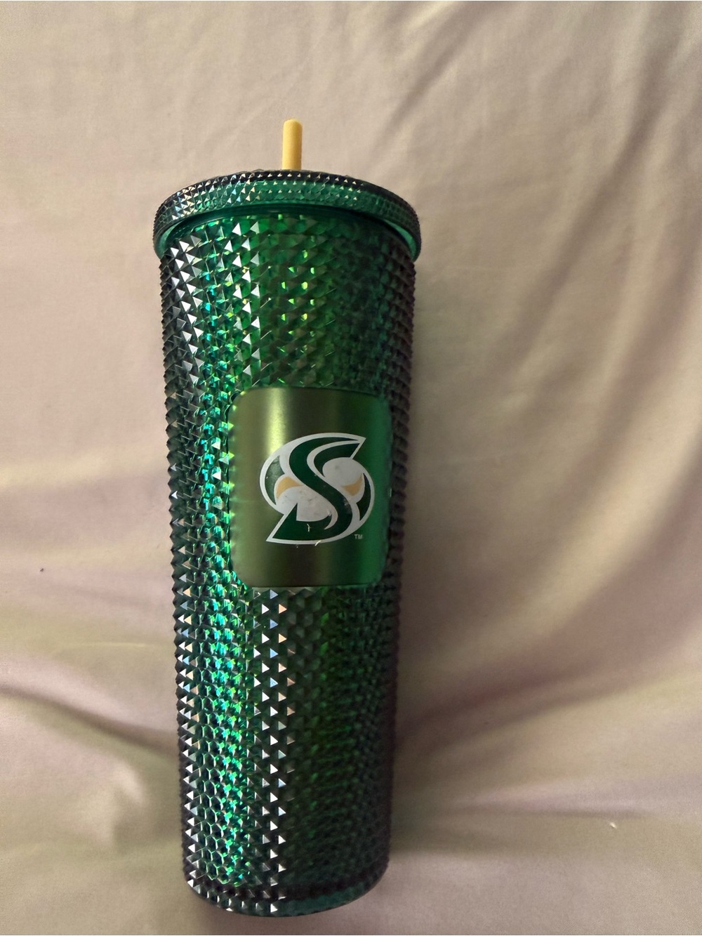 Starbucks Venti Green Studded Tumbler w/ Straw College Series Sacramento State